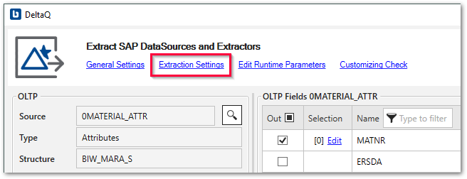 Extraction-Settings