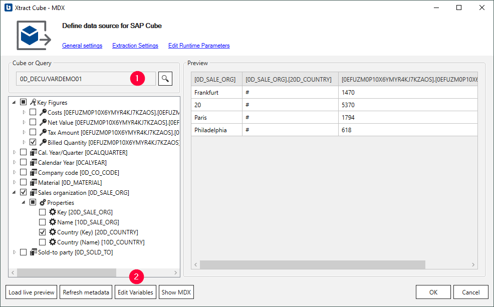 Edit Variables Button