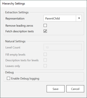 Extraction-Settings