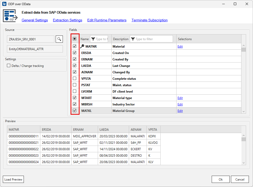 Datasource Preview