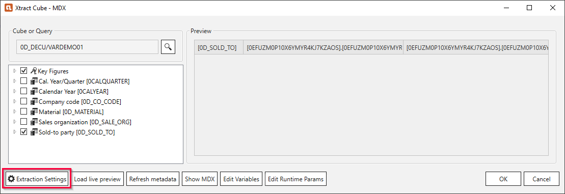 Extraction-Settings