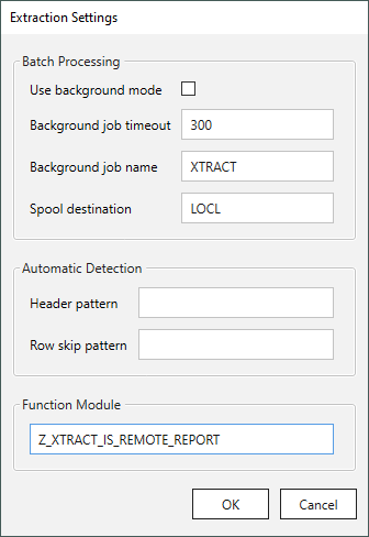 Extraction-Settings