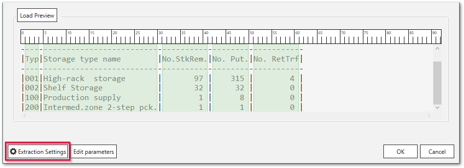 Extraction-Settings