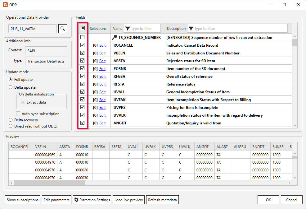 Datasource Preview