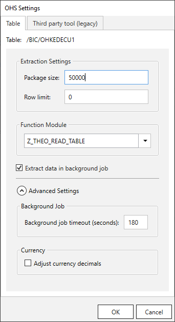 Extraction-Settings