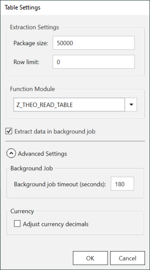 Extraction-Settings