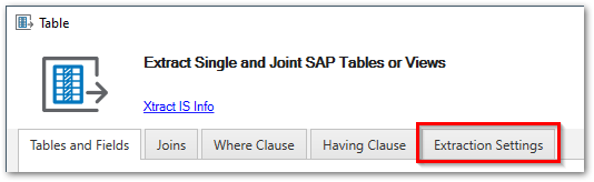 Extraction-Settings