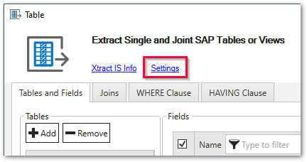 Extraction-Settings