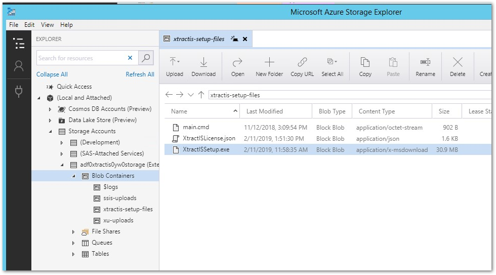 XISforAzure_StorageContainer