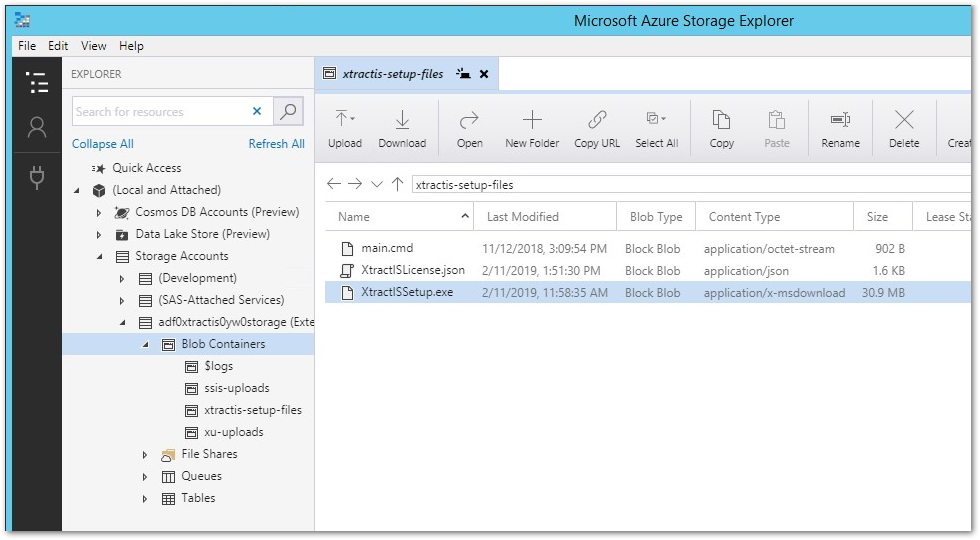 XISforAzure_StorageContainer