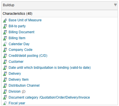 Buildup fields inside the Buildup tab