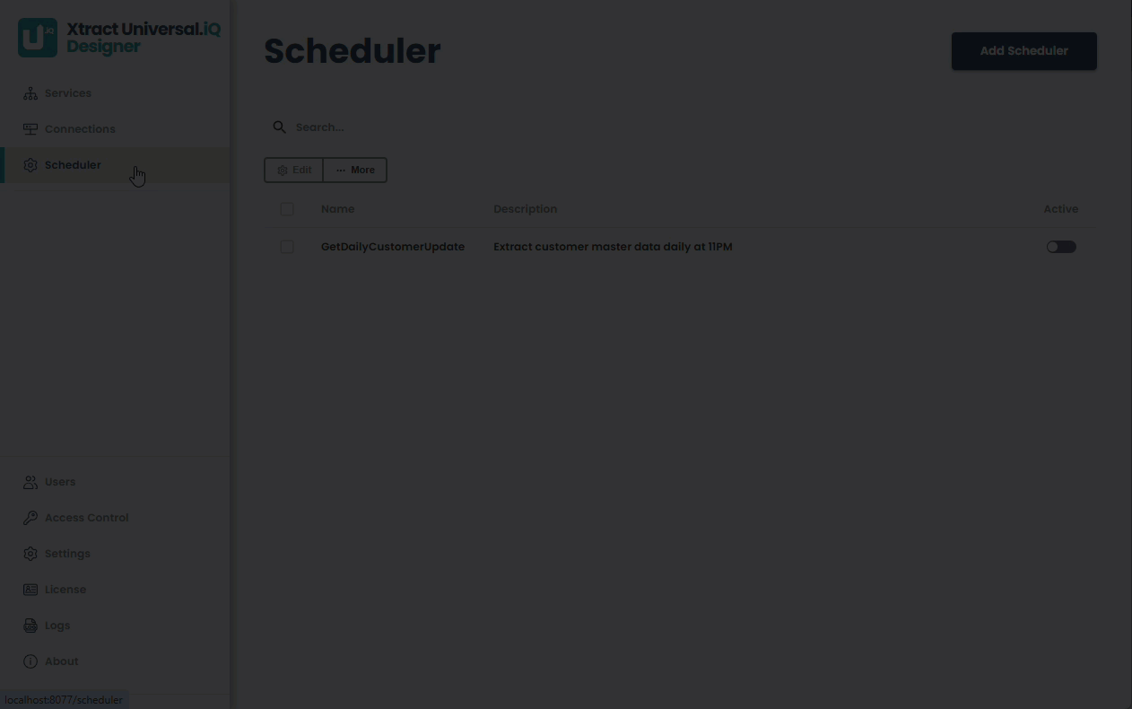 How to create a scheduler in Xtract Universal.iQ