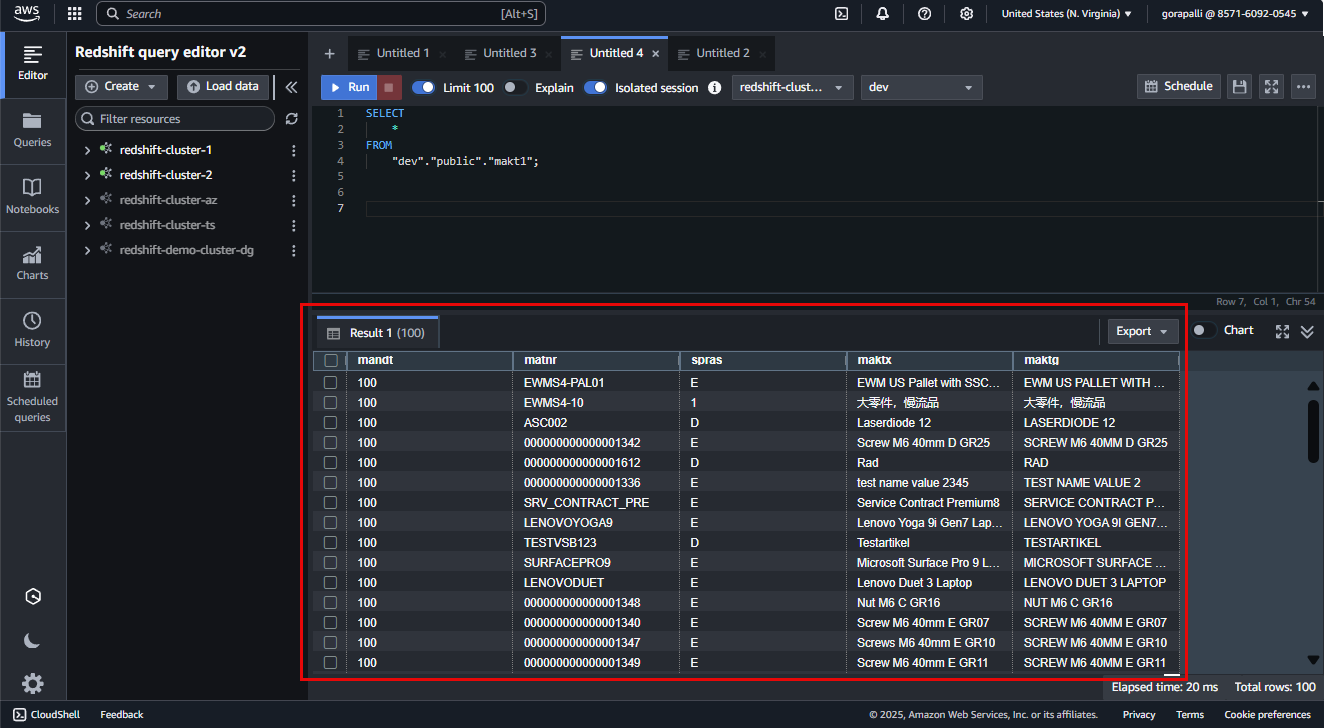 redshift-query-result