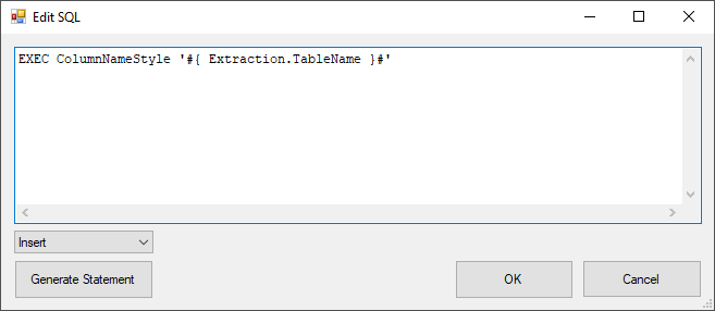 Finalization step executing ColumnNameStyle stored procedure with table parameter