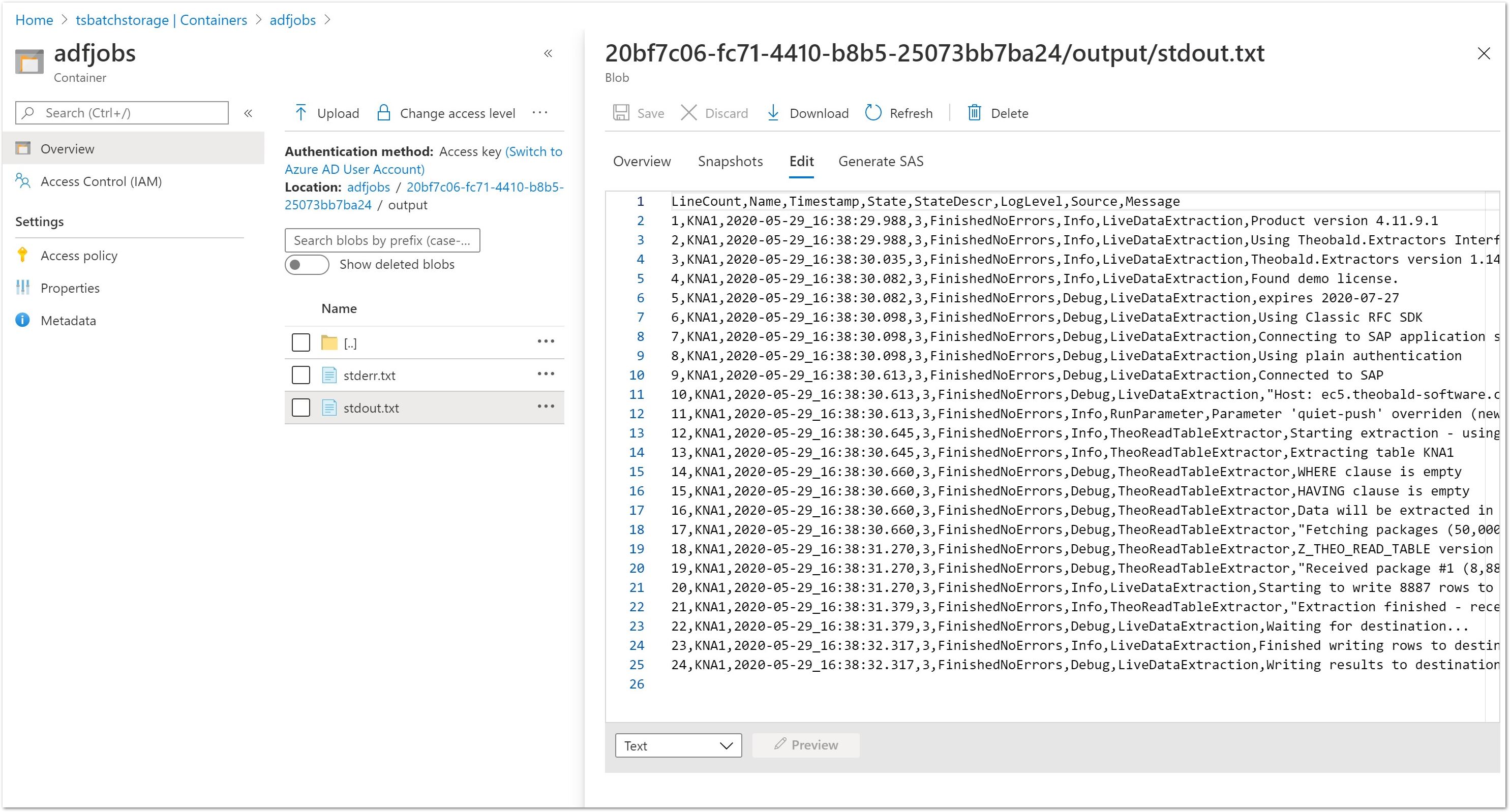 XU data extracts with adf 12