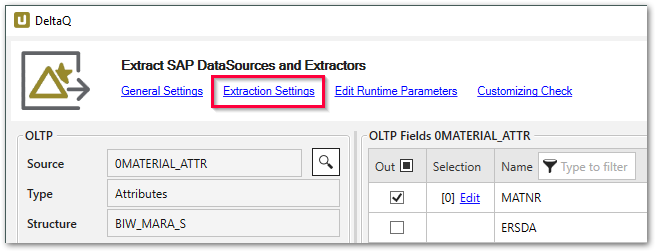 Extraction-Settings