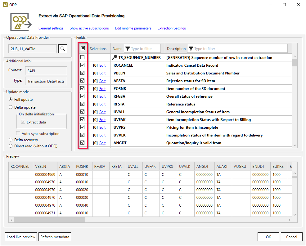 Datasource Preview