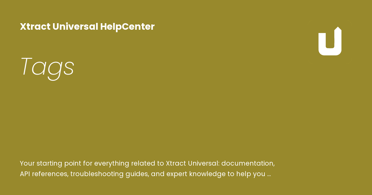 Tags - Xtract Universal HelpCenter