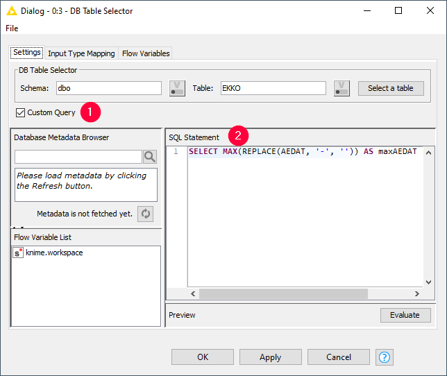 KNIME-DB-Table-Selector