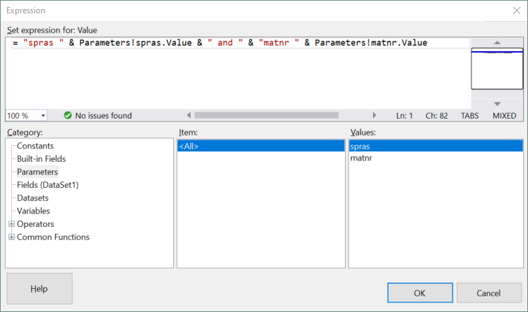 SSRS-Expression