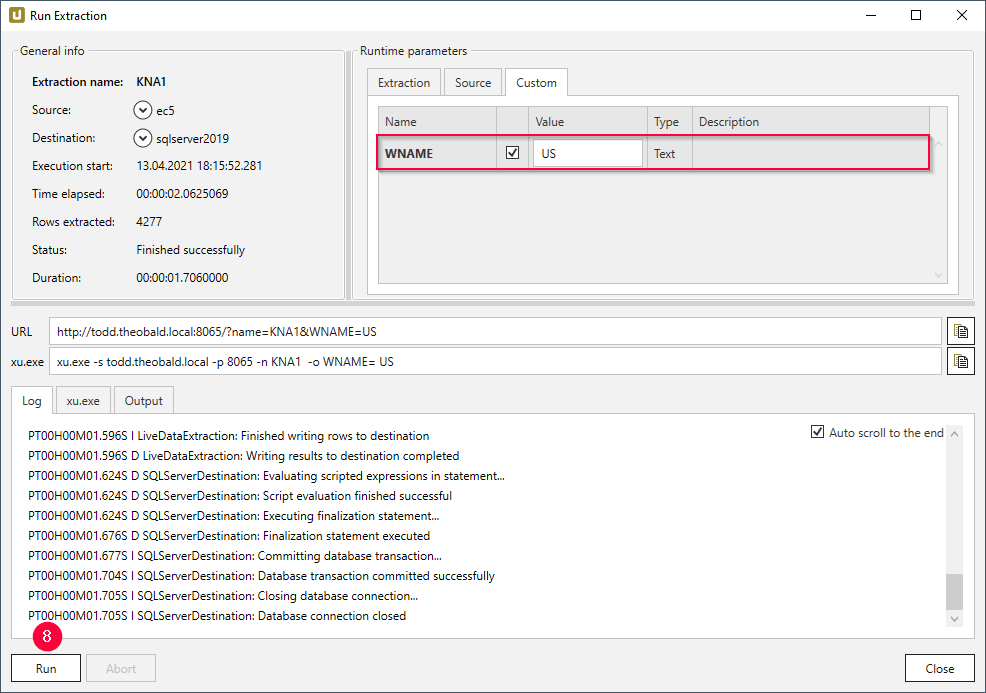 Custom parameters