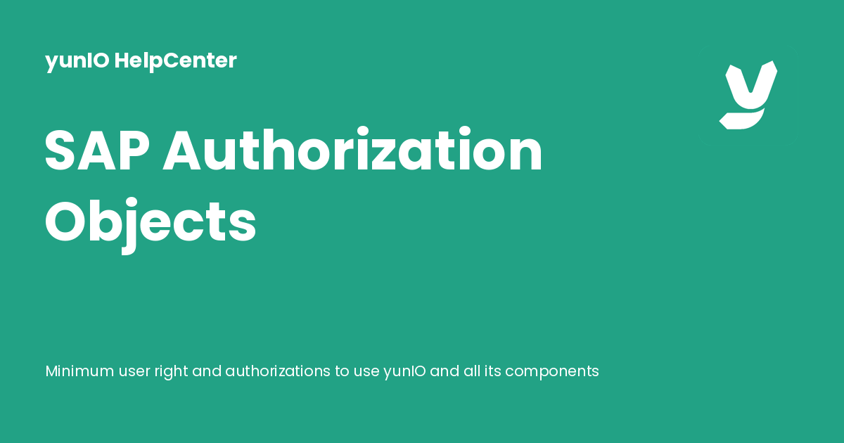 SAP Authorization Objects - yunIO HelpCenter