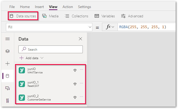 yunio-powerapps-add-datasources